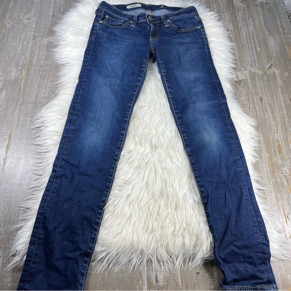 AG Adriano Goldschmied The Stilt Cigarette Leg | Dark Wash Blue | Size 26 - Picture 5 of 7